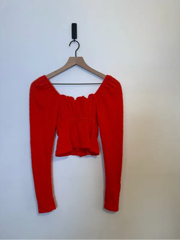 Free People‎ Ladybug Long Sleeve Crop Top - Image 6