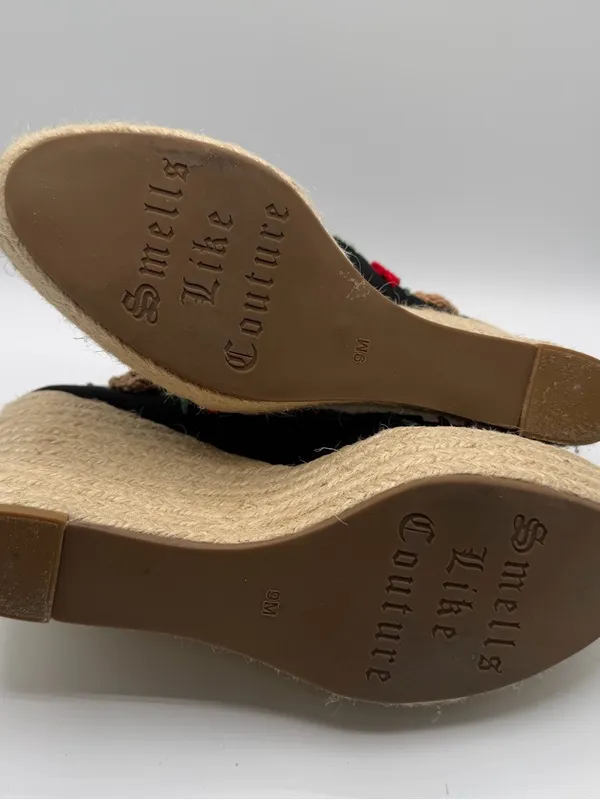 Vintage Y2K Juicy Couture Floral Embroidered Espadrille Wedges Womens 9 - Image 6