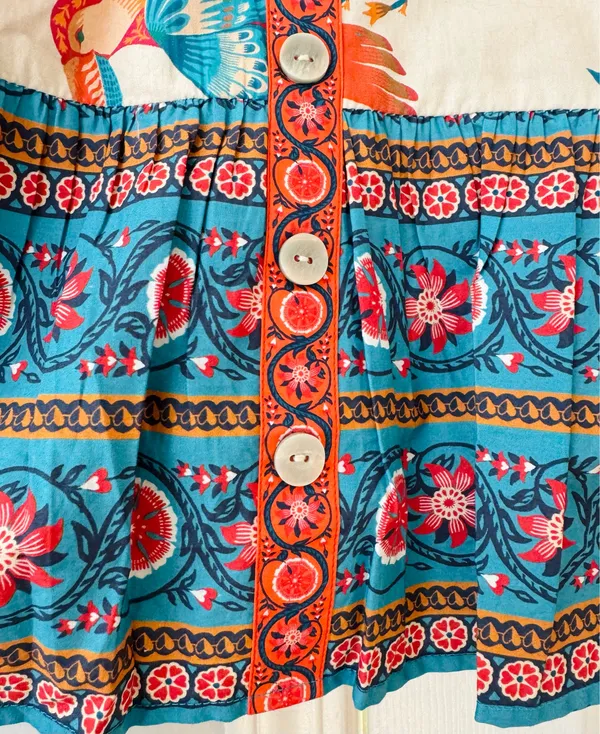 Farm Rio Ruffle-Sleeve Button Front Mini Dress, Size M - Image 12
