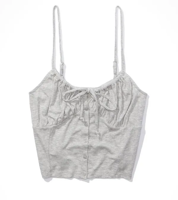 American Eagle Cropped Tie-Front Corset Cami - Image 2