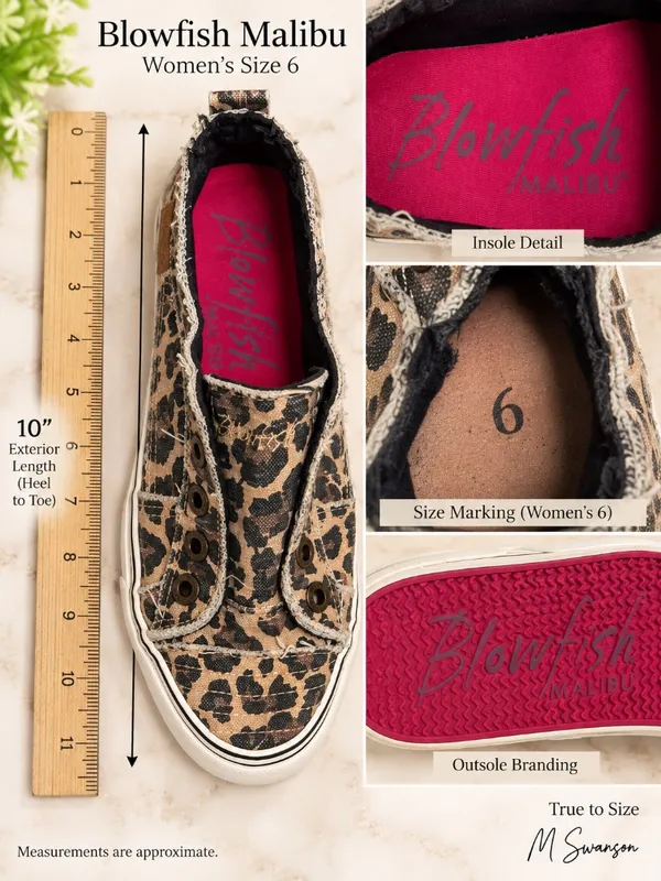 Blowfish Malibu Leopard Print Canvas Slip-On Sneakers Women’s Size 6 GUC - Image 3
