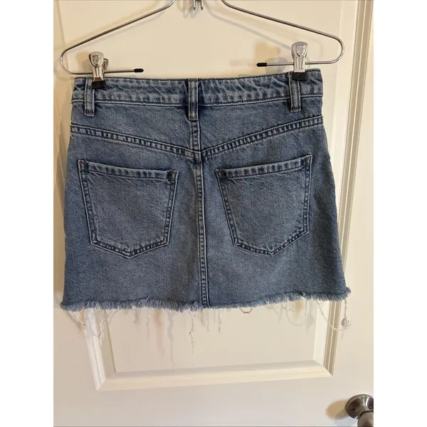 We The Free by Free People women's size 24 Zip It Up mini denim skirt blue denim - Image 3