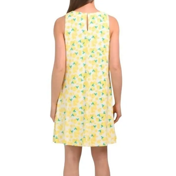 Pappagallo Shift Dress Womens XL Yellow‎ Lemon Print Sleeveless Summer Mini - Image 2