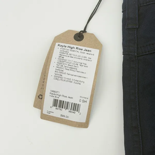 Prana Kayla High Rise Jean‎ Indie Blue Womens 0 Short Organic Cotton Stretch - Image 2