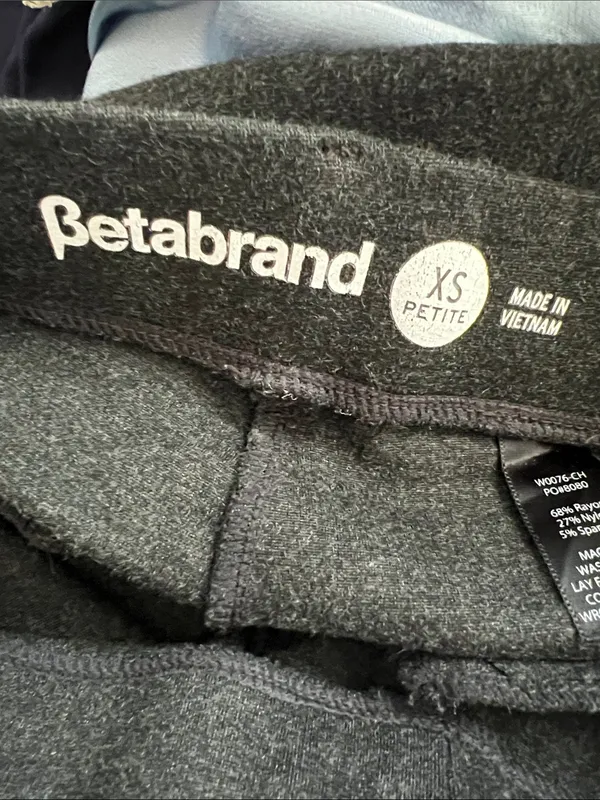 Betabrand Classic Dress Pant Yoga Pant | Straight Charcoal Grey Pants XS petite - Image 4