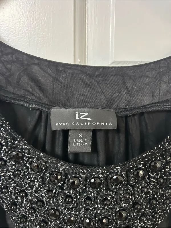 Iz Byer Black Beaded Scoop-Neck Camisole - Image 3