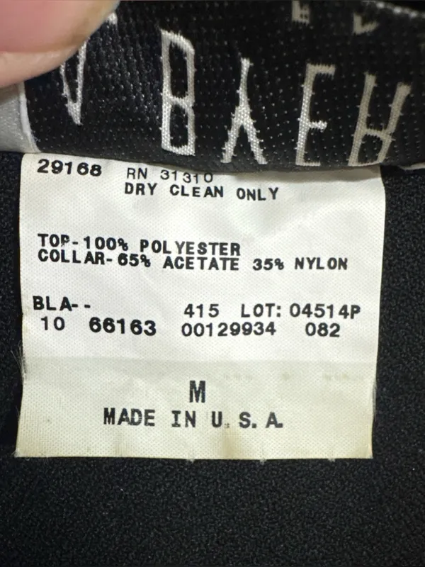 A Byer Vintage Blazer Black With Leopard Print Collar Gold Buttons Size Medium - Image 5