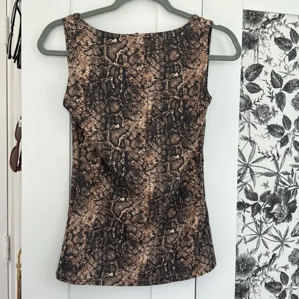 Snakeskin Print square neck Sleeveless Top Zara - Image 5