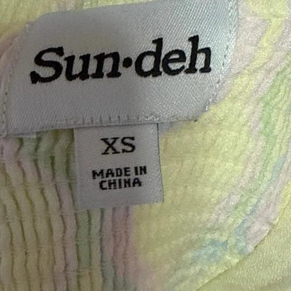 Aritzia Sun-Deh Yellow Floral Sleeveless Cami Camisole Mini A-line Dress Size XS - Image 5