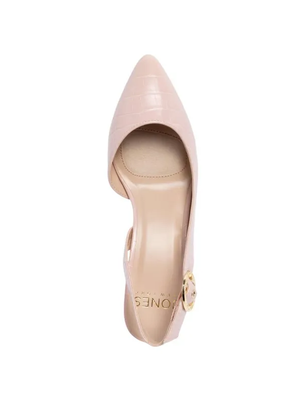 Jones New York Womens Slingback Block Heel Pumps Croc Blush Pink 6.5M - Image 14
