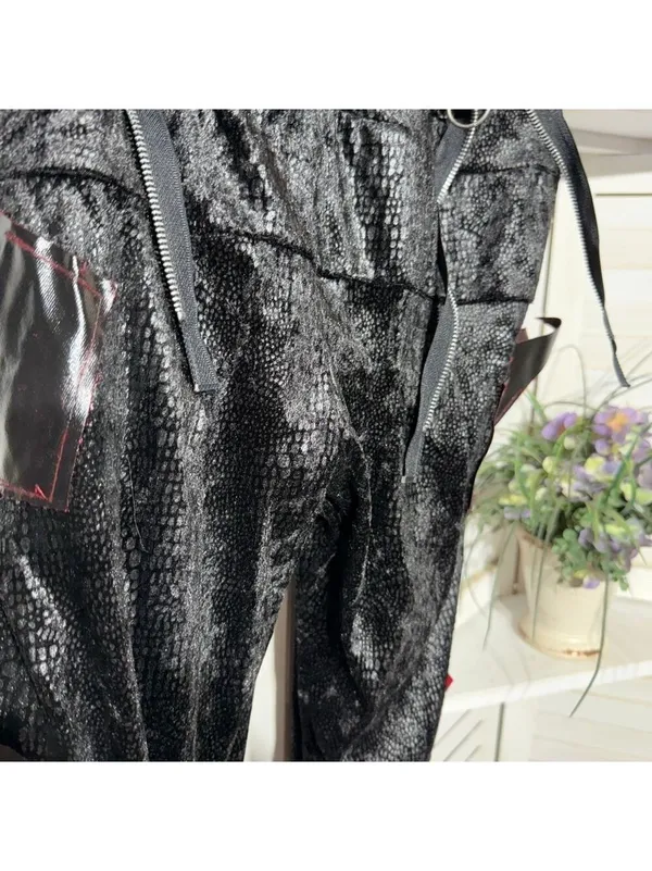 Dark Dragon Lord Warlock Costume Halloween cosplay Black Feathers Zippers gothic - Image 13