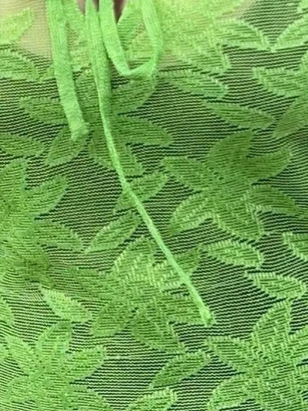 Green mesh cover up dress. - Image 7