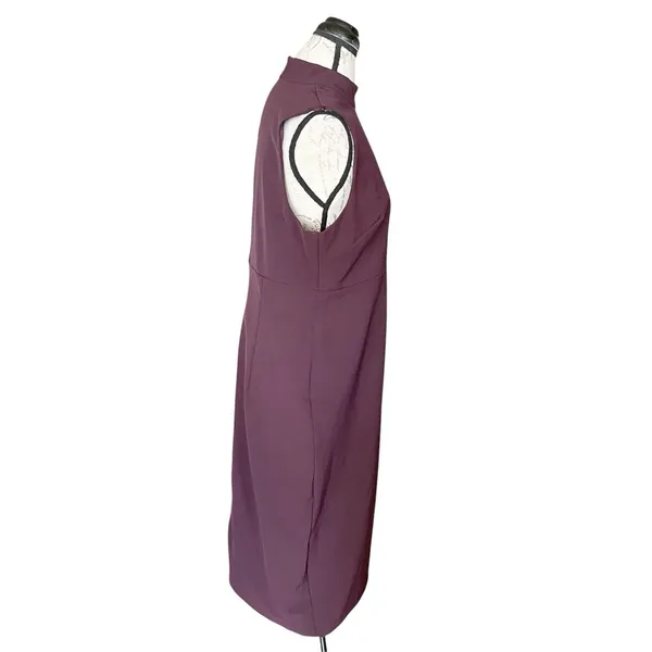 Express Dress Mock Neck Midi Sleeveless Large Sheath Work Cocktail Weddings City - Image 4