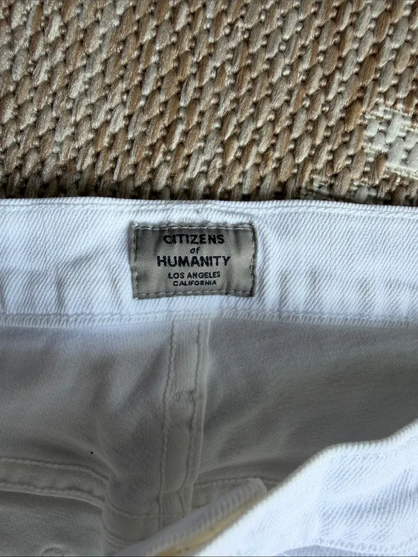 Citizens Of Humanity White Denim Cutoff Shorts - Image 2