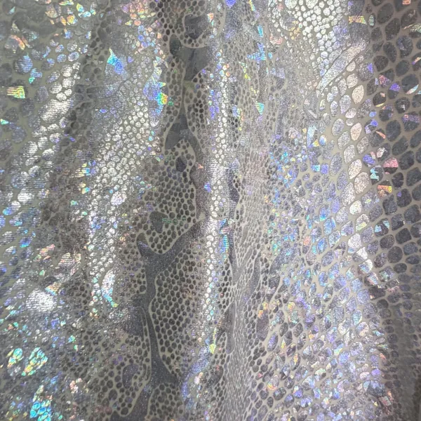NWOT Silver Holographic Sequin High Rise Flare Bell Bottom Pants Small - Image 8