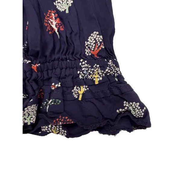 Anthropologie Maeve Fredericka Button Down Top Sz 2 Trees Navy - Image 8
