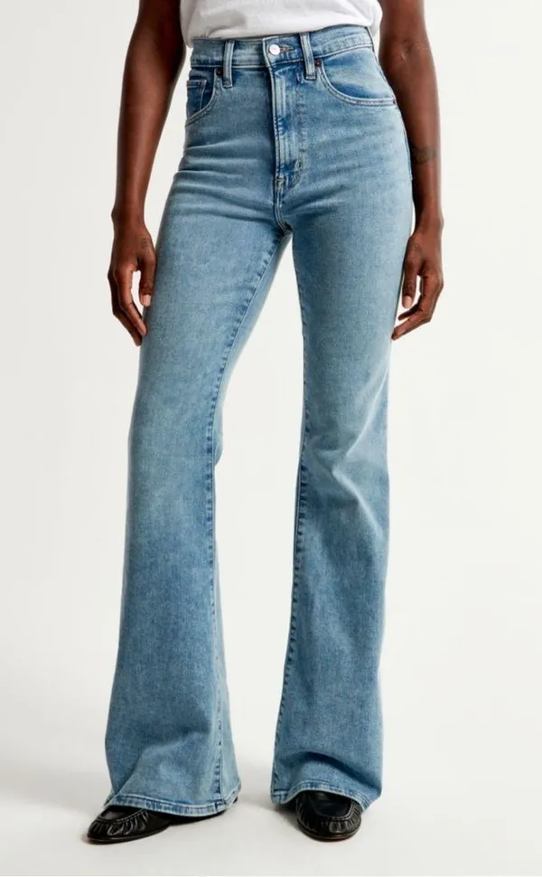Abercrombie Ultra High-Rise Stretch Flare Jeans - Image 2