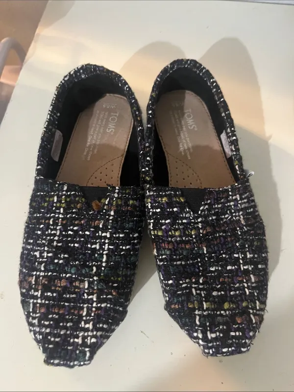 Tom’s Women’s Tweed Grandpacore Slip On Shoes Size 6.5 Preppy - Image 3