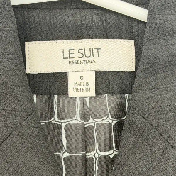 Le Suit Essentials Womens Black Pinstripe 3 Button Blazer Jacket Size 6 - Image 5