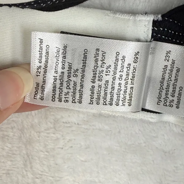 Calvin Klein Black White Logo Triangle Bralette Lightly‎ Lined QF5650 XL NEW - Image 5