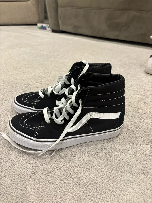 black and white vans size 8  - Image 3