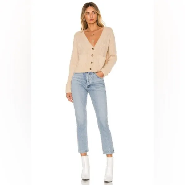 Lovers and Friends Neutral Oat Beige Knit Button Caroline Cardigan Wool Blend‎ - Image 9