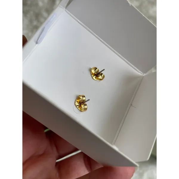 Kate Spade New York Green Heart Stud Earrings Gold Tone Cubic Zirconia NEW - Image 5