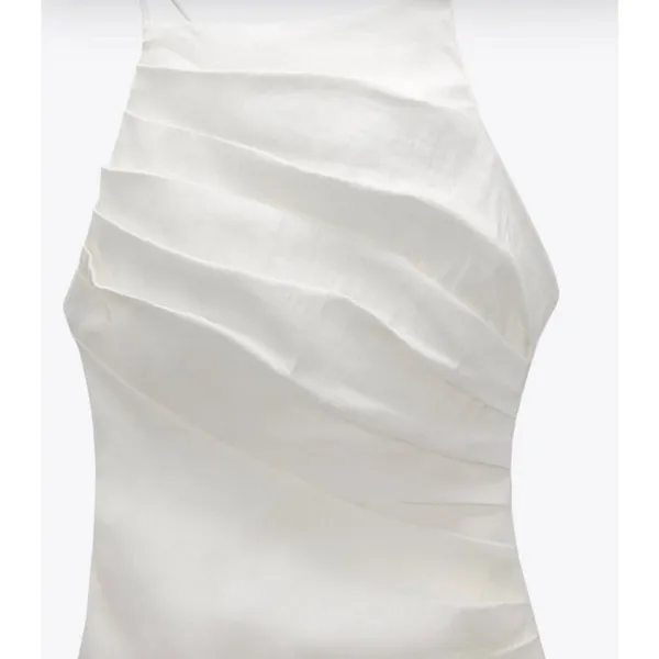 ✨Zara Draped Linen White Sz XS Dress✨ - Image 8