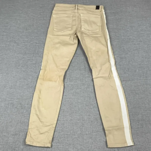 Vince Jeans Womens 27 Beige Light Wash Mid Rise Skinny Side Stripe Denim Stretch - Image 9