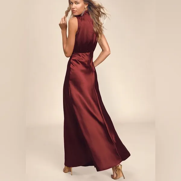 Lulus Classic Elegance Satin Maxi Dress - Image 12