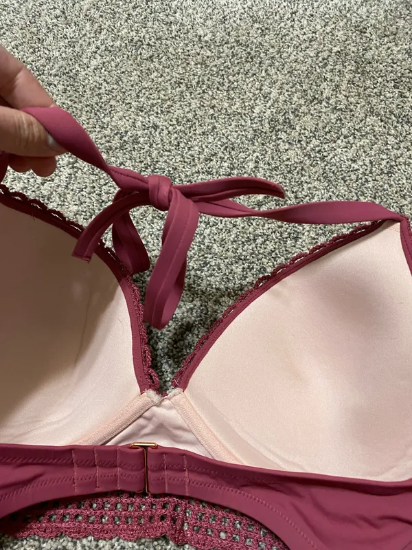 Shade & Shore Pink Crochet Corset Bikini Top - Image 5