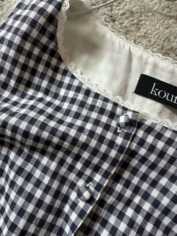Few Moda Fall gingham and lace tank - Image 3