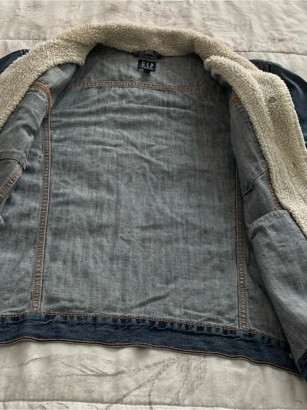 GAP Icon Light Blue Sherpa-Trim Denim Jacket, size 2XL plus outdoor casual - Image 6