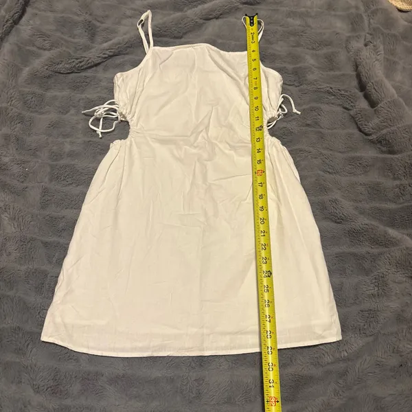 Aerie White Mini Dress Cutout Sides Tie Straps Size Medium - Image 7