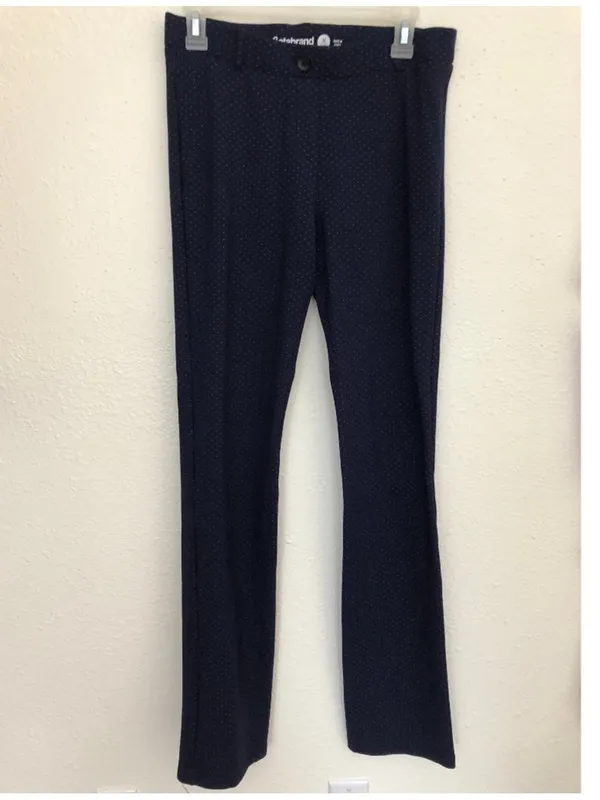Betabrand Navy Blue Printed Dress Pants Yoga Pants Medium Long work trousers - Image 2