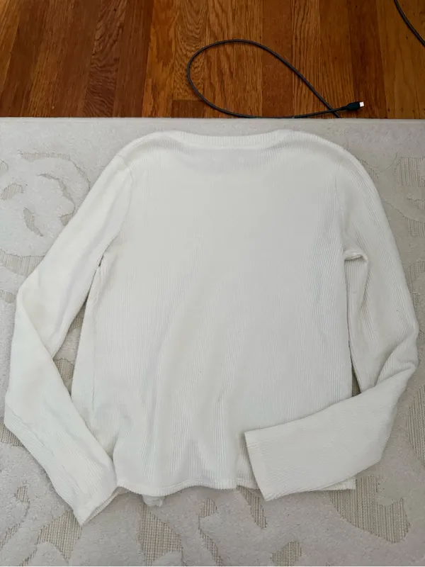 Madewell Texture & Thread Jacquard Knot-Front Top in Bright Ivory Size XSmall - Image 6