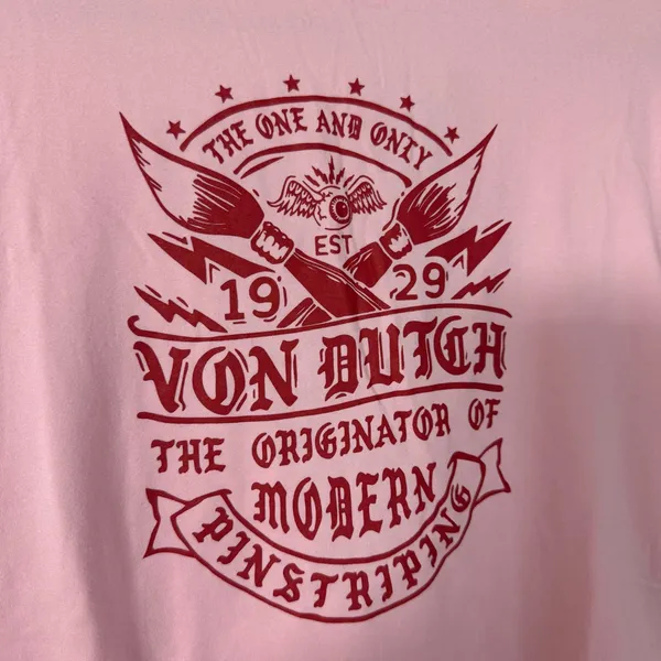 Von Dutch Pink Long Sleeve women’s crop top size medium - Image 4