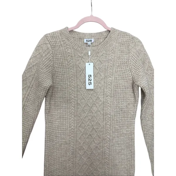 525 America Tessa Cable Knit Sweater Dress Beige‎ Cashew Heather Revolve - Image 12