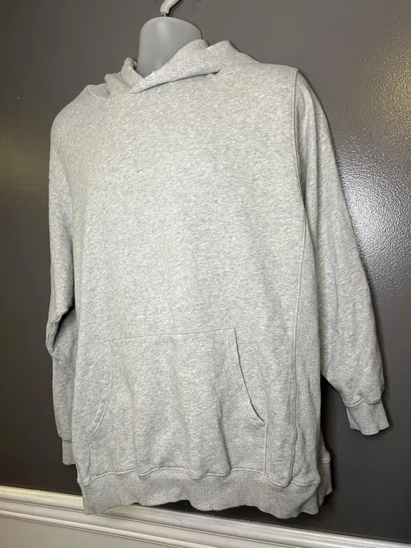Aerie Be The Real You Back Hoodie Womens Medium Gray Graphic Fleece Pullover - Image 7