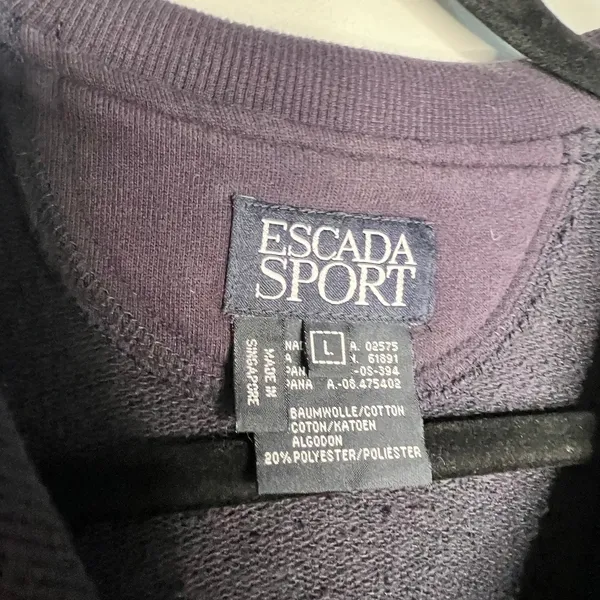 Escada Sport 1/4 Zip Pullover Size Large Blue - Image 5