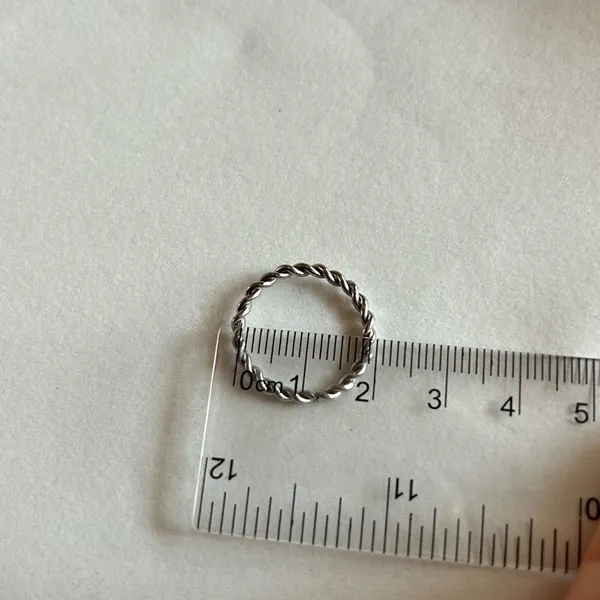 3/$20 Silver Tone Multiple Twisted Circle Ring Size 6/7 - Image 3