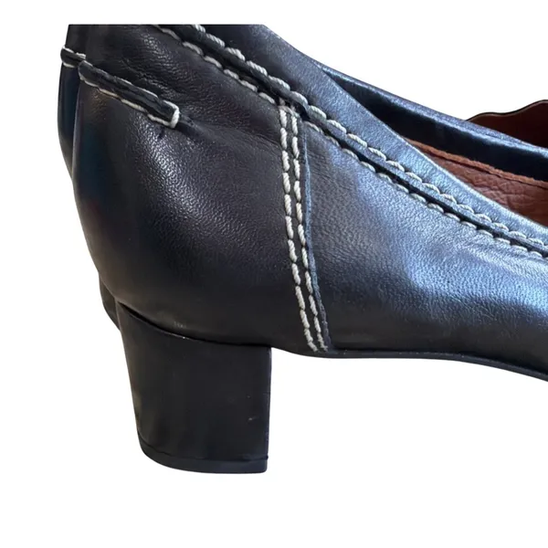 Johnston & Murphy Women's Leather Loafer Heels Black Brown Two Tone pointed 9 - Image 5