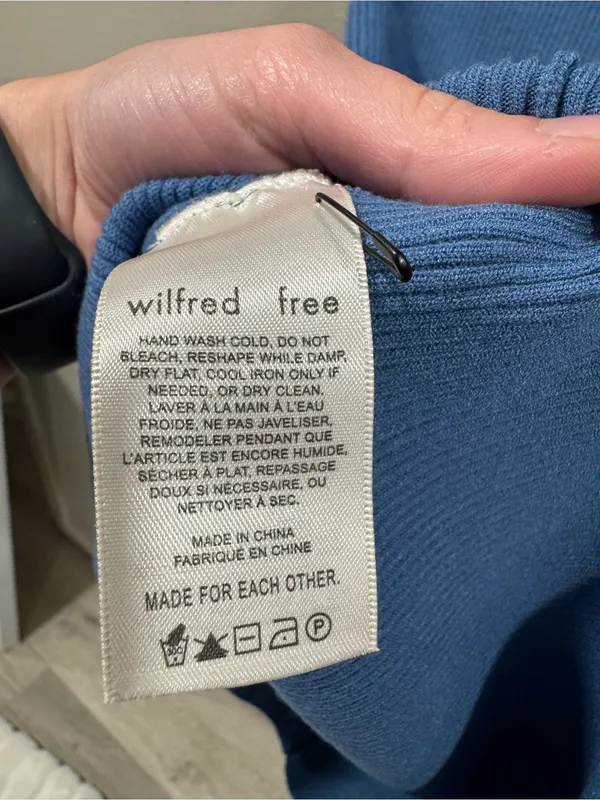 Wilfred Free Cut Out Knit Mini Dress Blue - Image 7
