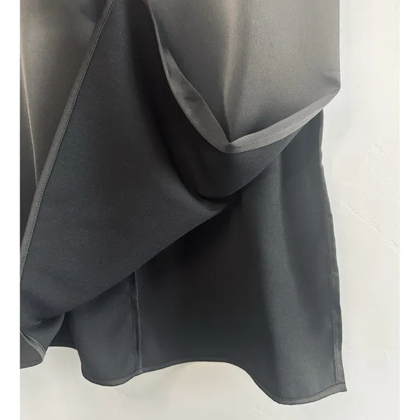 Sam Edelman Black Satin Cutout Midi Dress‎ Size 10 Cocktail Party Minimalist LBD - Image 9