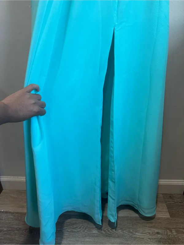 JJs House Mint Green Sleeveless Chiffon Maxi Dress with Side Slit - Image 8