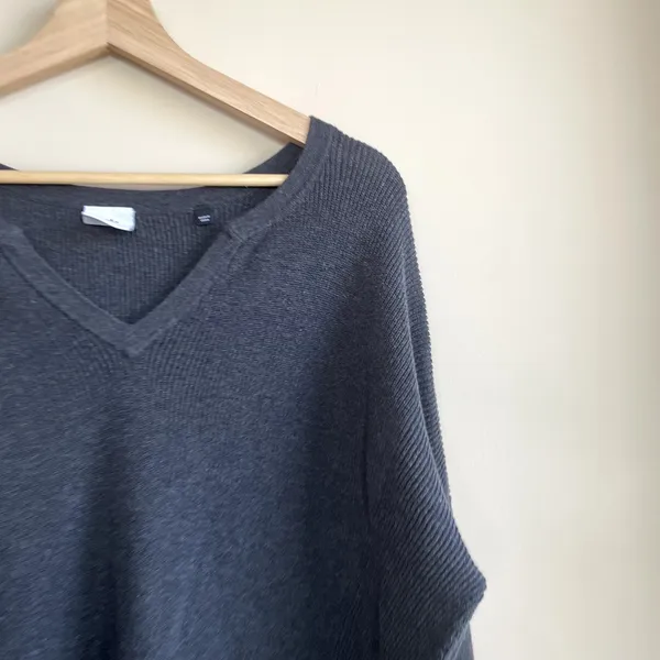 cabi gray oversized‎ cotton knit sweater women's size large casual fall pullover - Image 2