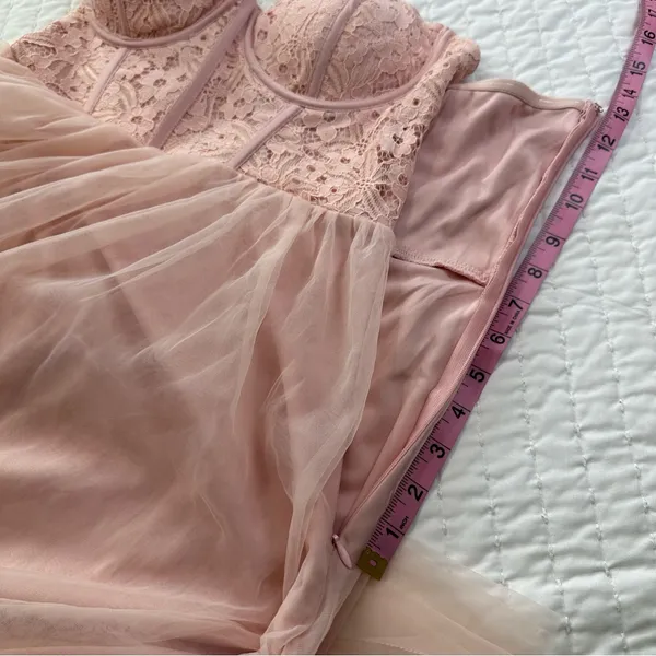 Selfie Leslie Gown Strapless Dancing With Me Sweetheart Tulle Midi Dress Pink - Image 13