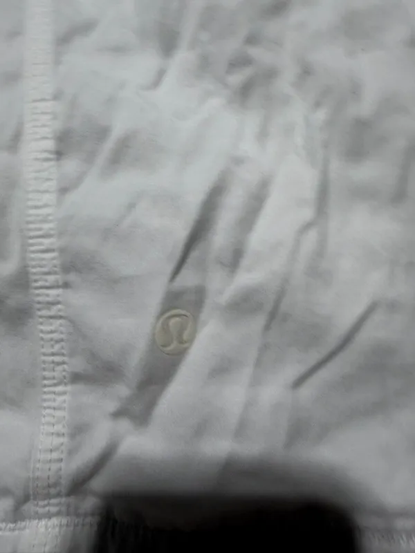 Lululemon Lightweight White Hooded cardigan m with Heather Gray/cream Sleeves 6 - Image 14