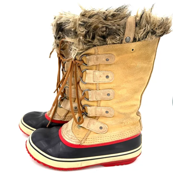 Sorel Women's Joan of Arctic Tall Leather Fur Lace Up Snow Boots Size 9 - Image 6