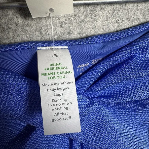 Aerie Large‎ High Cut Cheeky Swim Bikini Bottom Blue Summer NWT Bathing Suit - Image 4